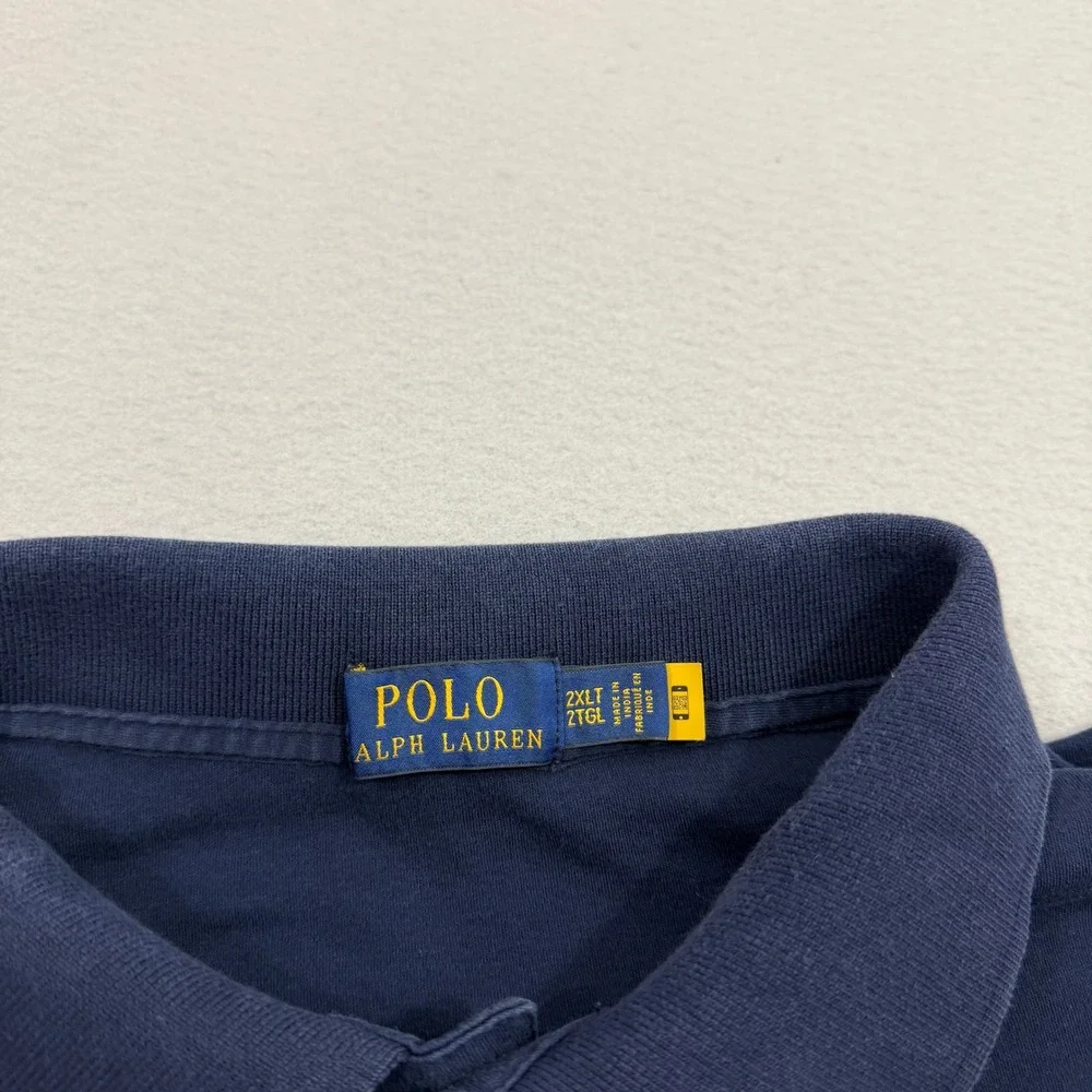 Polo Ralph Lauren Shirt Men's 2XLT Navy Blue Short Sleeve Classic Fit Pony Logo